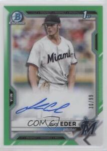 2021 Bowman Chrome Prospects Auto Green Refractor /99 Jake Eder #CPA-JED Auto