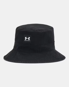 NWT MEN'S UNDER ARMOUR 1376704 SPORTSTYLE BLACK COTTON BUCKET HAT $30 - Picture 1 of 3