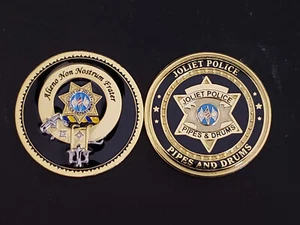 Joliet Police Pfeifen und Trommeln Police Challenge Coin - Bild 1 von 1