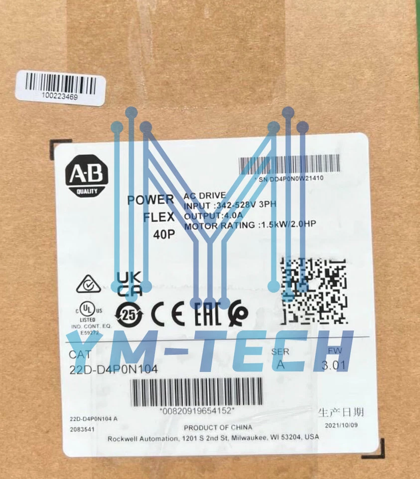 NEW Allen-Bradley AB 22D-D4P0N104 PowerFlex 40P AC Drive US 22DD4P0N104 - Image 1 of 1