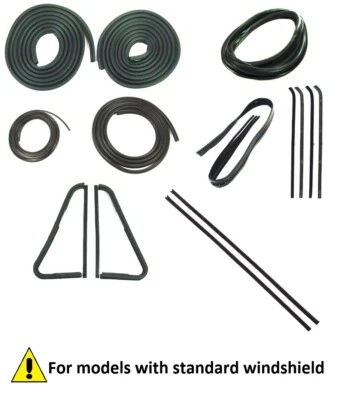 Kit completo de juntas juntas de puerta de vidrio resistente a la intemperie sellos de ventilación para camioneta Chevy GMC 64-66 Foto 1 de 2