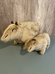 Lot Of 2-Capybara Plush Stuffed Animal Toy Doll-Mom & Baby Set-Cute & Soft-New - Picture 1 of 6