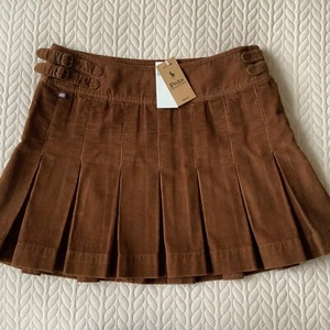 New With Tags Polo Ralph Lauren Pleated Corduroy Women’s Brown Skirt Size 30 M/L - Picture 1 of 9