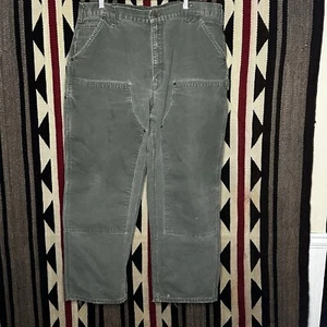 carhartt double knee jeans green Men’s 38x29 Preowned Distressed Grunge Workwear - Picture 1 of 7