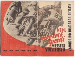 Campeonato de Rusia de la URSS 1959 MOTOCICLETA Highway-Ring Programa de carreras Tallin - Imagen 1 de 8