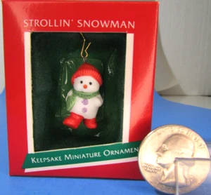 Hallmark 1989 miniatura adorno muñeco de nieve Rollin' - Imagen 1 de 13