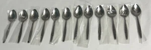 Teelöffel schwarzer Akzent Vintage Edelstahl Korea neu aus altem Lagerbestand zwölf UNF1493 ROLLEN & BLÄTTER - Bild 1 von 20