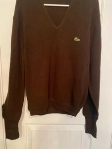 Vintage Men’s Izod v neck sweater size M, Brown - Picture 1 of 3