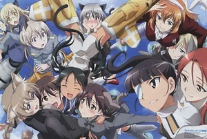 poster promo Strike Witches Working anime Miyafuji Yoshika Sakamoto Mio Lynette - Picture 1 of 2