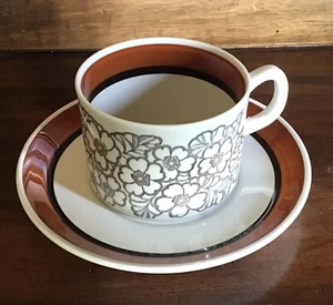 Vintage Gefle Cup & Saucer: Agneta: Mid Century Modern: Sweden: 1 Cup & 1 Saucer - Picture 1 of 8