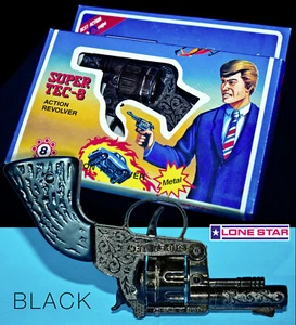 LONE STAR ☆ WICKE ☆ SUPER TEC-8 PISTOLE ☆ OVP TOY CAP GUN ACTION REVOLVER ☆ - Bild 1 von 12