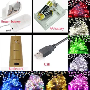 20/50/100/500 LED Micro Rice Wire Battery Powered Fairy String Lights Party Xmas - Picture 1 of 17