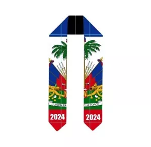 Haitian Flag Graduation Sash/Stole/Scarves - Picture 1 of 2