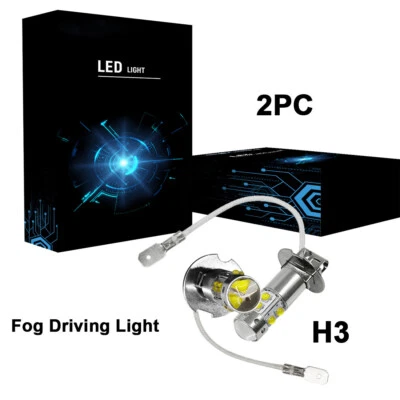 2PC 50W H3 3000K Yellow LED Bulbs Headlight Driving Light DRL For Toyota Dodge - Image 1 of 4