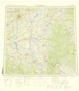 Mappa topografica militare sovietica russa - BUDAPEST (Ungheria) 1:1Mio, ed.1981 - Foto 1 di 4