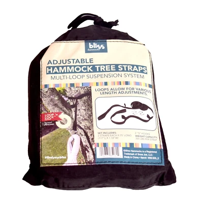 Bliss Hammocks Adjustable Hammock Tree Straps Multi-Loop Suspension New - Image 1 of 3