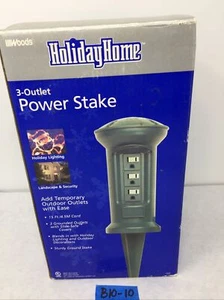 Holiday Home Power Stake ~ 3 Outlets with 15' Extension Cord - Picture 1 of 8