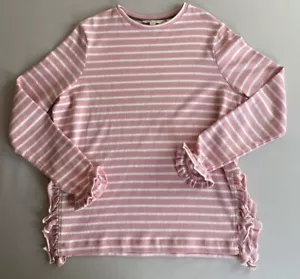 BODEN PULLOVER OBERTEIL DAMEN GR. 12 BAUMWOLLE FRÜHLING ROSA GESTREIFT RÜSCHEN SIEHE DETAILS - Bild 1 von 10