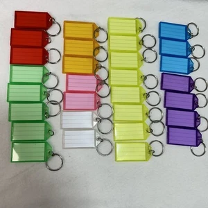 Plastic Key Label Organization Tag Colorful Tags with Window for Easy 30 - Picture 1 of 6