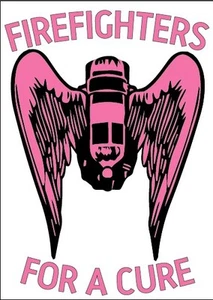 FIREFIGHTER HELMET DECALS - Breast Cancer Firefighters Angel Pink reflective - Bild 1 von 3