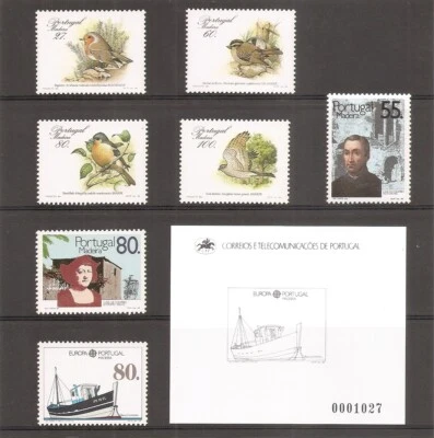 Portugal Madeira SC # 122-128, 122a, 126a  Birds, Europa, Columbus. MNH - Image 1 of 2