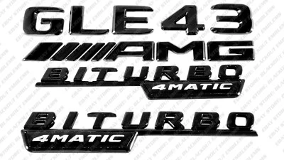 Letras con logotipo emblemas negros brillantes para Mercedes-Benz GLE43 biturbo 4Matic AMG W167 Foto 1 de 4