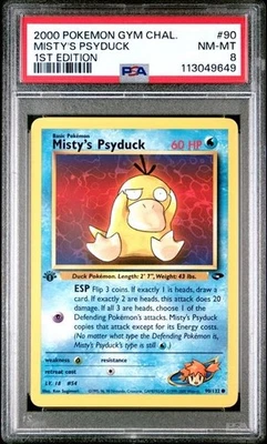 2000 Pokemon - Gym Challenge - Misty's Psyduck #90 - 1st Edition - PSA 8 NM-MT - Image 1 of 2