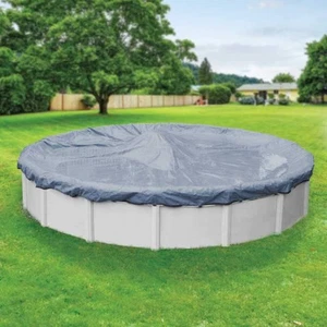Robelle Value-Line 28 ft. Round Azure Blue Solid Above Ground Winter Pool Cover - Picture 1 of 4