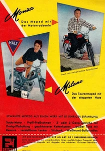 3w6428/ Alte Reklame von 1959 – GRITZNER-KAYSER Mopeds „Monza“ u. „Milano“ - Picture 1 of 1