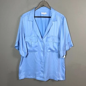 Equipment Femme blouse top XL silk blue utility Parnella Delia boxy NWT Pastel - Picture 1 of 15