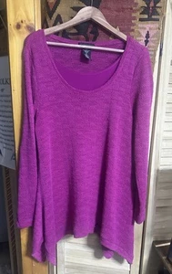 Grace Elements Sweater Dress Women’s XXL pullover Long Sleeve Fussia Lined Dress - Picture 1 of 10