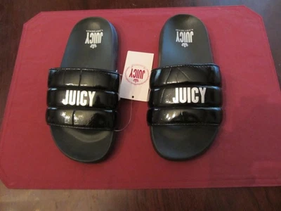 JUICY by Juicy Couture Ladies SIZE 6 Slides Sandals Style J-WOW Black NEW w/TAG - Image 1 of 4
