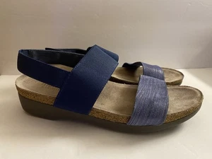 MUNRO Souki Suede Sole Sandals 2899 Size 8N Blue Suede Leather Strap - Picture 1 of 7