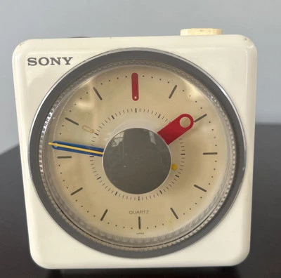 Sony White ICF-A10W Analog Clock Radio Vintage TESTED READ - Image 1 of 4