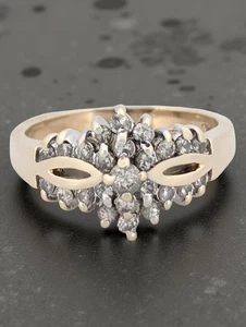 NACHLASS MASSIVER 14K GELBGOLD NATÜRLICHER DIAMANT COCKTAIL RING GRÖSSE 6 #8072 - Bild 1 von 5