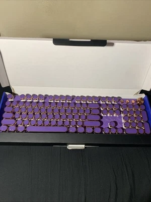 EWEADN V20 Typewriter Style Mechanical Gaming Keyboard 104 Key Backlit LED Lilac - Image 1 of 4
