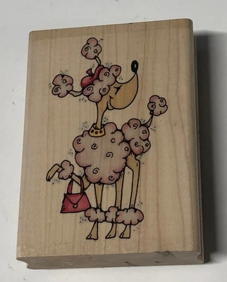 Rubber Stamp By Whipper Snapper Designs Inc. Wooden Fancy Fifi CY853 Dog Poodle - Image 1 of 4