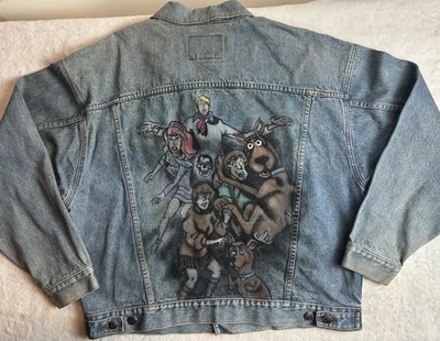 Chaqueta vaquera azul camionero azul de mezclilla Canyon River Art de colección Scooby Doo 100 % algodón Foto 1 de 4