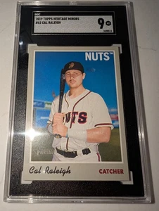 2019 Topps Heritage Minors Cal Raleigh NUTS ROOKIE Graded Mariners SGC 9 MINT - Bild 1 von 5