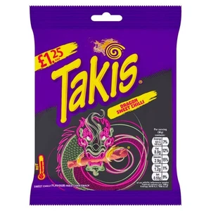 Takis Dragon Sweet Chilli 21 x 55g Pack Price marked £1.25 Packs - Picture 1 of 2