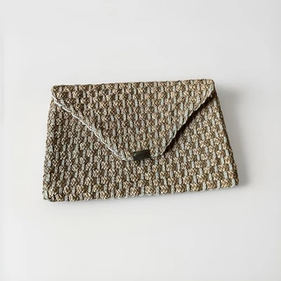 Vintage Woven Straw Envelope Clutch Tianjin Cottagecore Beachy Summer Bag 70s - image 1 of 4