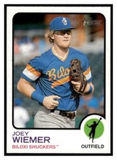 2022 Topps Heritage Minor 166 Joey Wiemer Biloxi Shuckers baseball card