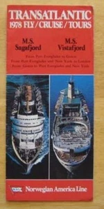 VISTAFJORD & SAGAFJORD (Norwegian America) BOOKLET with PHOTOS - Picture 1 of 1