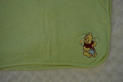Disney Bebé Verde Winnie the Pooh Oso Bebé Manta Térmica Waffle Tejido Abeja Foto 1 de 4