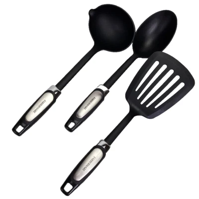 Farberware Utensilios de Cocina 3 Cocina Grande Negro Cuchara Cucharón Espátula Turner De Colección Foto 1 de 4
