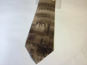 Corbata de cuello vintage ACME Studio LEONTO DA VINCI ""Ciencia"" 100 % seda NUEVA - Imagen 1 de 3