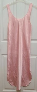 Camicia da notte vintage Jayre California donna senza maniche midi raso liquido rosa taglia S - Foto 1 di 8