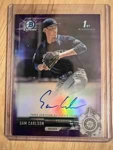 2017 Bowman Draft Chrome Pick Purple Refractor /250 Sam Carlson #CDA-SC Auto - Picture 1 of 2