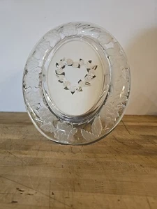 Frosted Oval Glass Picture Frame 5x7 Pic Crystal Clear Signature New Tabletop - Picture 1 of 9