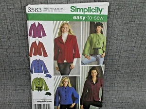 Simplicity 3563 Misses Jacket Blazer Hat Sizes 6 8 10 12 14 Easy to Sew  Pattern - Picture 1 of 7